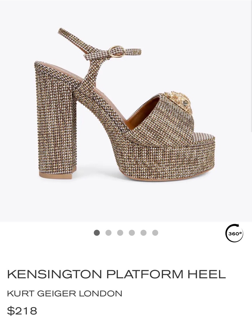 KURT GEIGER LONDON KENSINGTON PLATFORM HEEL - Beige - 7.5/38